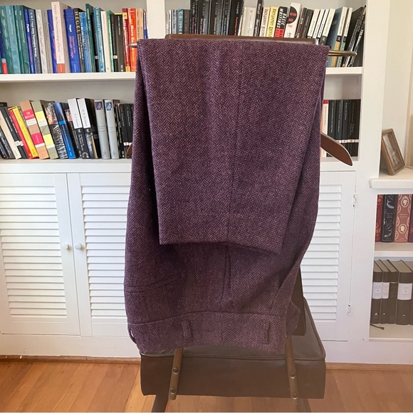 J. Crew x Abraham Moon Purple Herringbone Wool Trousers - Picture 6 of 10